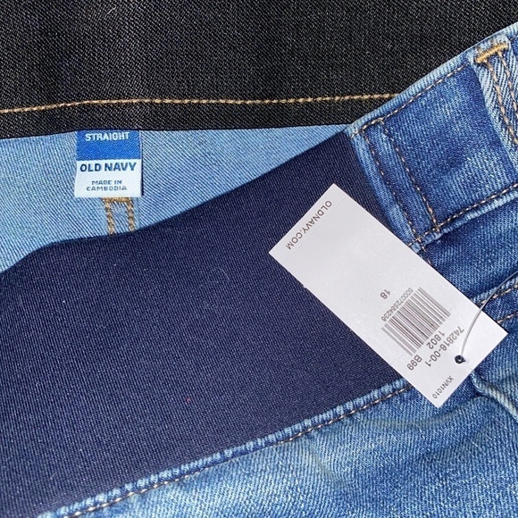 maternity jeans stretch low front panel slim straight size 18 NWT‎ old navy - Picture 3 of 5